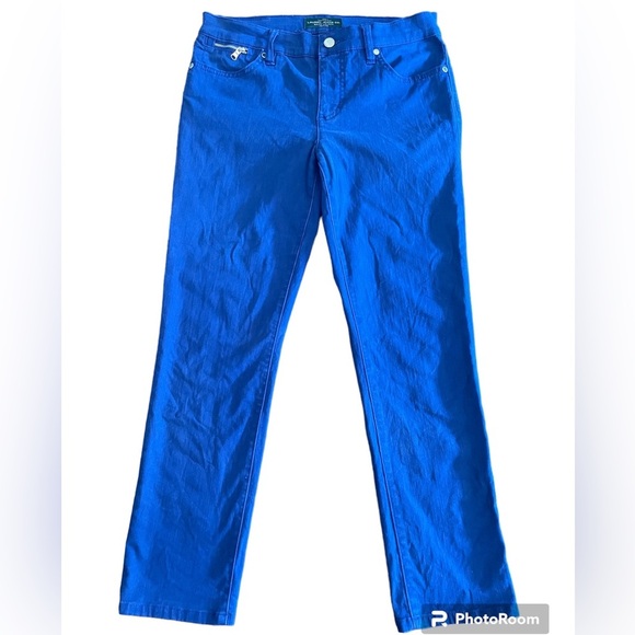 Ralph Lauren women’s cobalt blue Modern Straight Ankle jeans size 6P - Picture 4 of 7